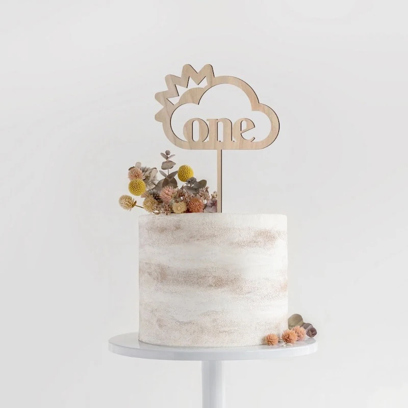 Принадлежности для украшения десертного торта 1-го года рождения Baby One Birthday Happy Cake Topper Baby Shower Декор для торта для вечеринки по случаю Дня рождения Изображение 4