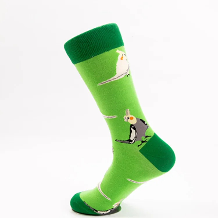 6 пар носков большого размера, осенние и зимние новые носки, хлопковые носки-тюбики с цветами, птицами и бабочками, оптовая продажа с фабрики Изображение 5