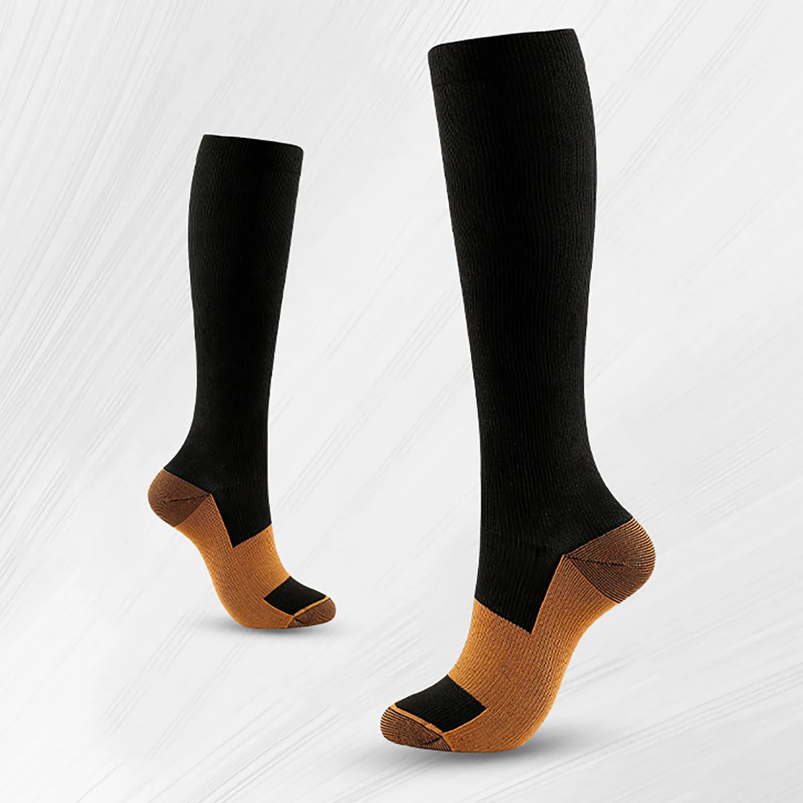 Женские компрессионные чулки из медного волокна, компрессионные нейлоновые носки для телят, мужские прозрачные чулки для спорта на открытом воздухе для женщин Изображение 2