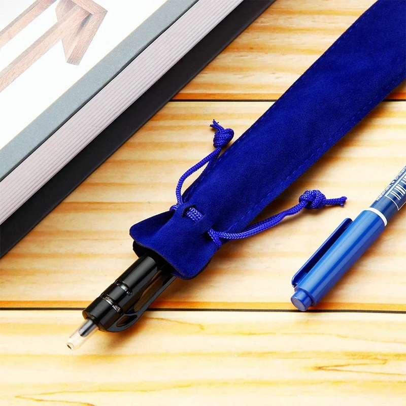 50 Шт. чехол для ручек, бархатная сумка для ручек на шнурке, бархатный чехол, сумка для ручек и карандашей (разные цвета) Изображение 4