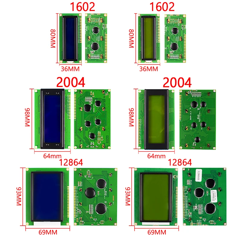 ЖК-модуль Сине-Зеленый Экран Для Arduino 0802 1602 2004 12864 ЖК-символ UNO R3 Mega2560 Дисплей PCF8574T Интерфейс IIC I2C Изображение 1