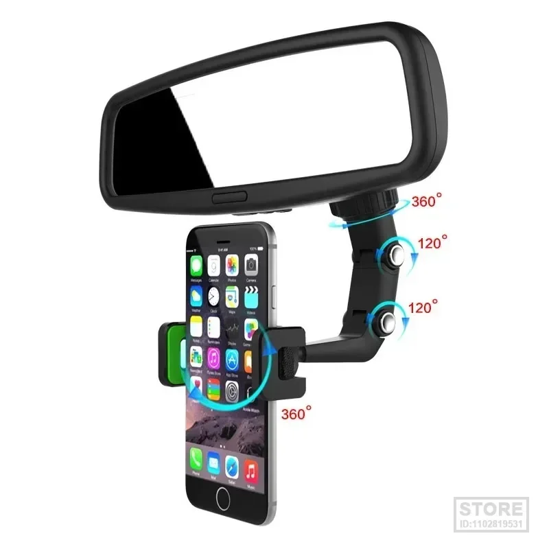 Для автомобильного мобильного крепления Держатель телефона Olaf Многофункциональный с возможностью поворота на 360 ° Обзорное зеркало, Подвесное сиденье с автосервисом GPS   Изображение 1