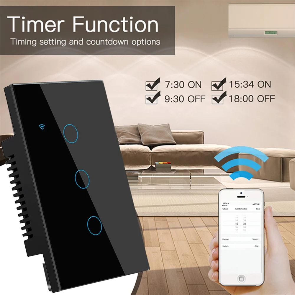 Поддержка Сенсорного переключателя Alexa Home Бытовая Техника Smart House App Control Нейтральный Провод/без Нейтрального Провода Многофункциональный Изображение 1
