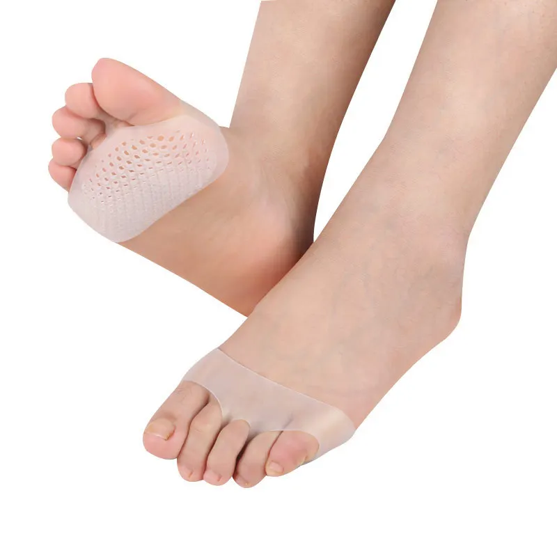силиконовые плюсневые подушечки 2шт, разделитель пальцев ног, обезболивающие Эластичные подушечки для ног, ортопедические стельки для массажа ног, носки для передней части стопы Изображение 1