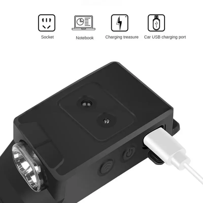 1/2/3ШТ Новый светодиодный головной фонарь COB, перезаряжаемый через USB налобный фонарь, головка датчика полного обзора со встроенным аккумулятором, рыболовный фонарь для Изображение 3