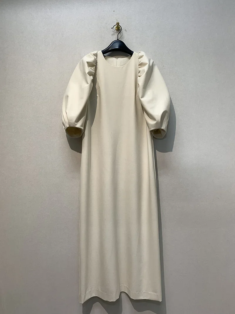 Короткая куртка с пузырчатым рукавом WAKUTA + Длинное свободное платье-жилет с круглым вырезом Conjuntos De Falda, Японский Ретро-темперамент, два комплекта украшений Изображение 5