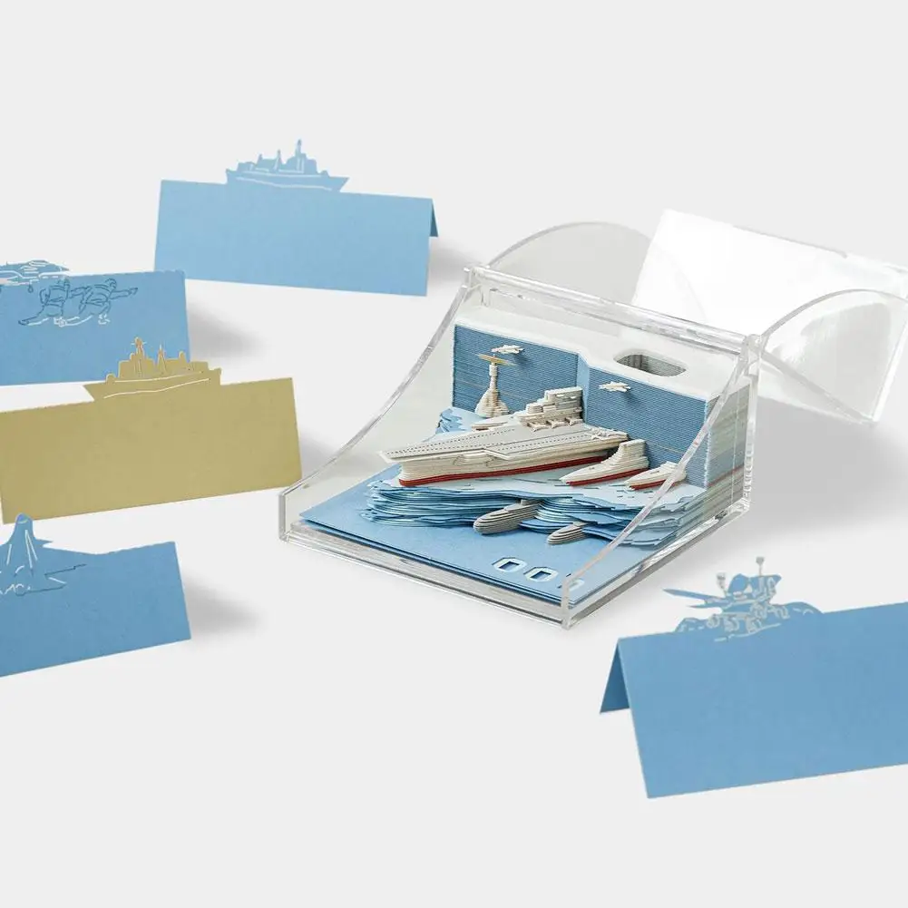 3D Блокнот Для Заметок Модель Авианосца Блокнот Для Вырезания Из Бумаги Научная Фантастика Резьба По Бумаге Декор Домашнего Стола Творческие Подарки Изображение 2