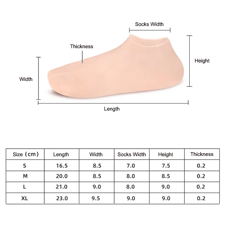 1 пара Носков для ухода за ногами Спа-домашнего использования Новые Силиконовые Увлажняющие Гелевые Носки для ухода за пятками с защитой от трещин Изображение 5