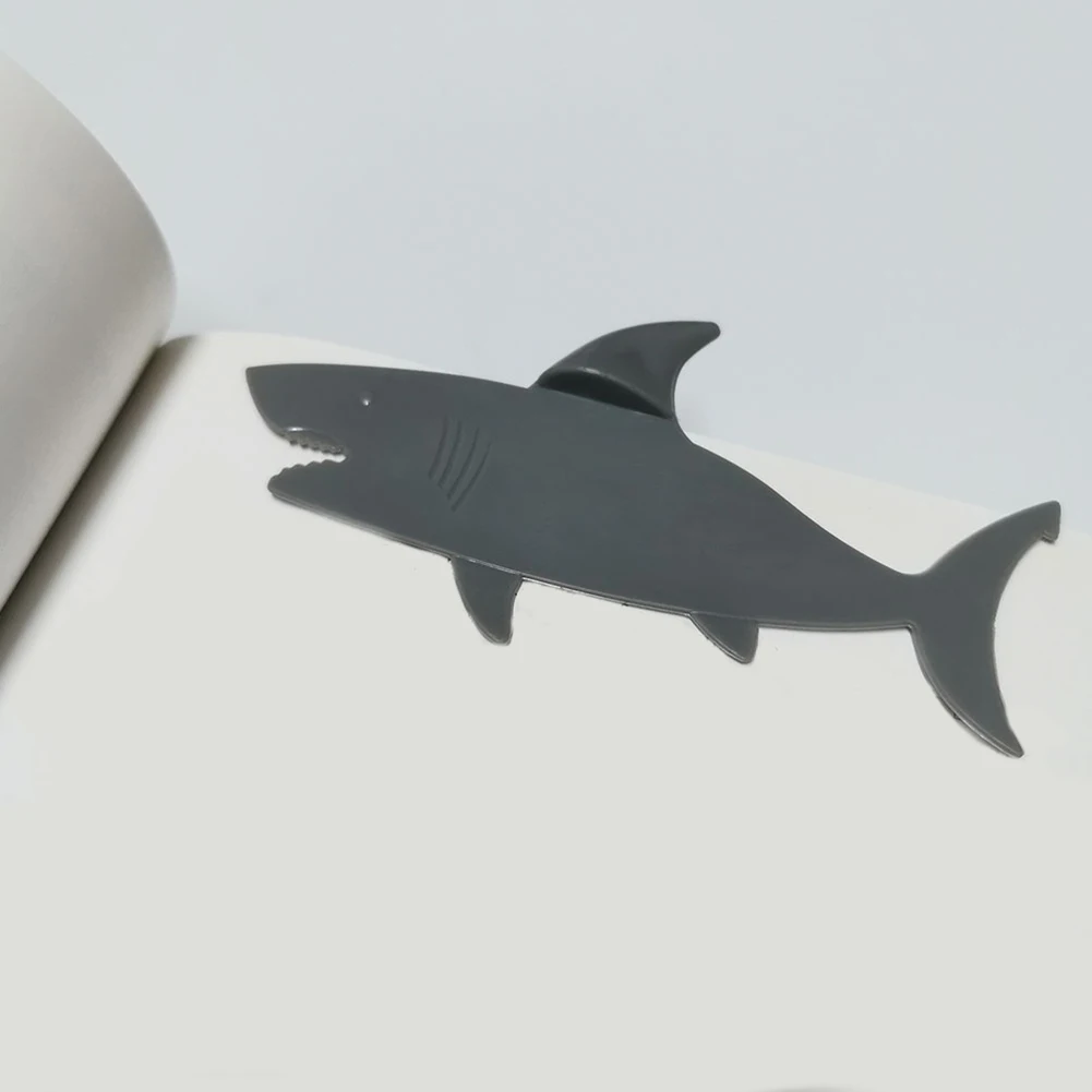 2шт Подарочные Канцелярские принадлежности для взрослых, офис в форме акулы, детская Удобная школа для студентов, Портативная закладка для чтения, 3D Стерео, прочный Изображение 1