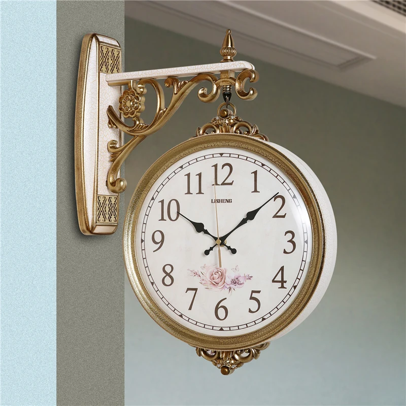 Роскошные настенные часы в скандинавском дизайне, ретро Цифровые часы для гостиной, золотой домашний декор Relojes Минималистский декор Изображение 1