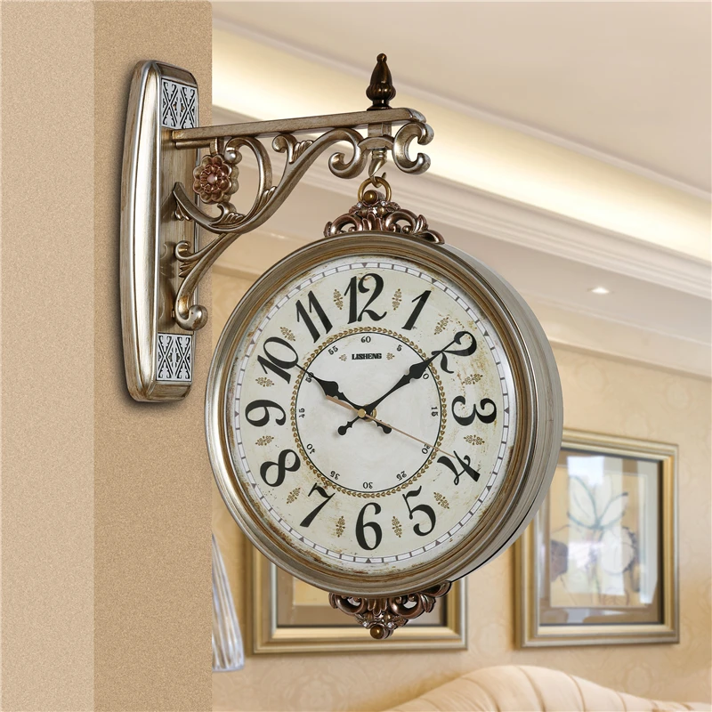 Роскошные настенные часы в скандинавском дизайне, ретро Цифровые часы для гостиной, золотой домашний декор Relojes Минималистский декор Изображение 2