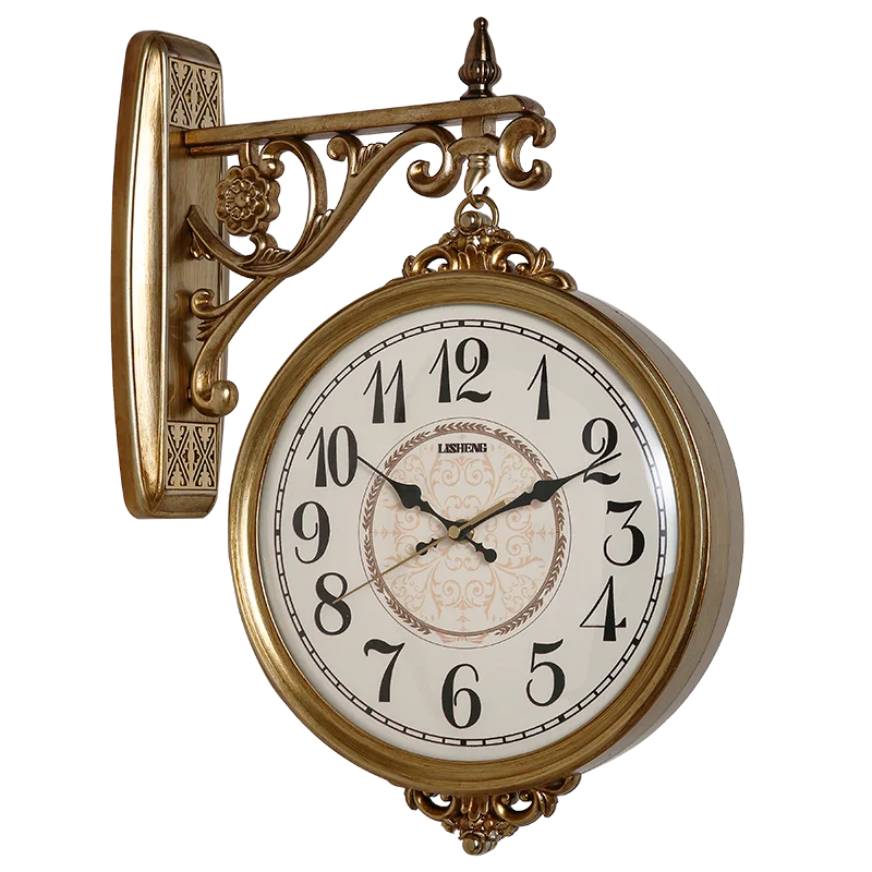 Роскошные настенные часы в скандинавском дизайне, ретро Цифровые часы для гостиной, золотой домашний декор Relojes Минималистский декор Изображение 5