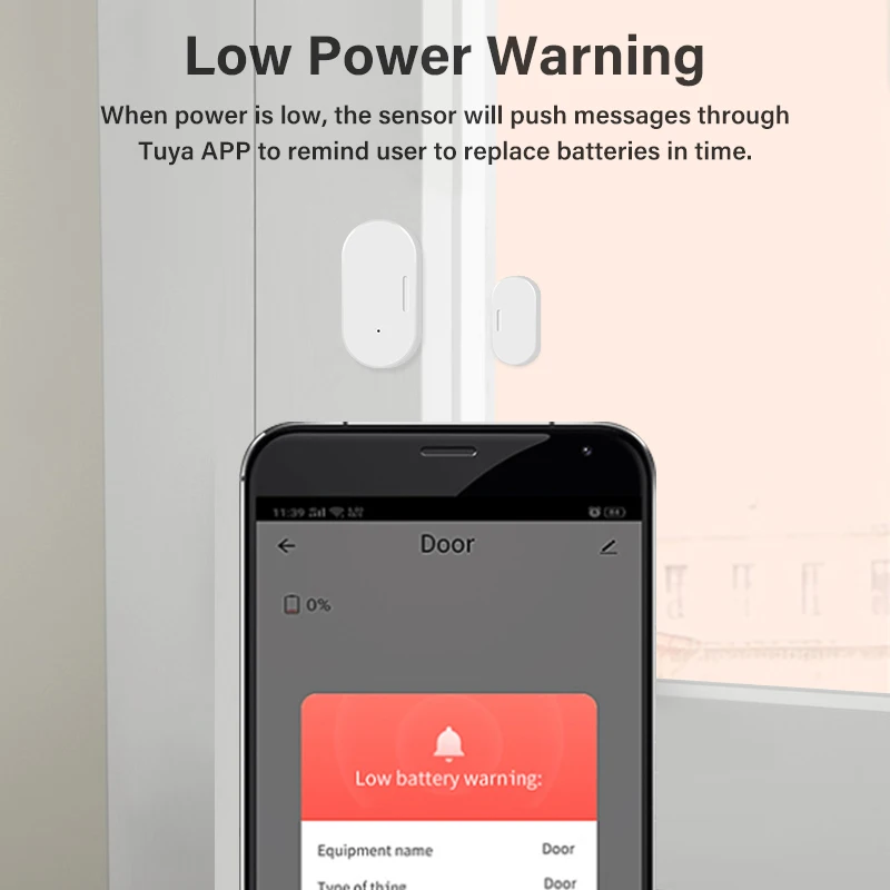 Tuya Zigbee 3.0 Датчик Безопасности Двери Детекторы Открытых / Закрытых Дверей Удаленный Мониторинг Дверных Датчиков В режиме реального времени Через Alexa Google Home Изображение 1