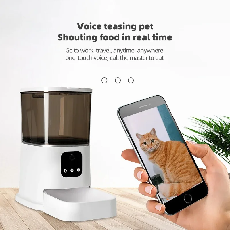 Приложение для управления автоматической версией HD-видео для собак и кошек, умная миска для домашних животных, Wi-Fi мобильный Изображение 2