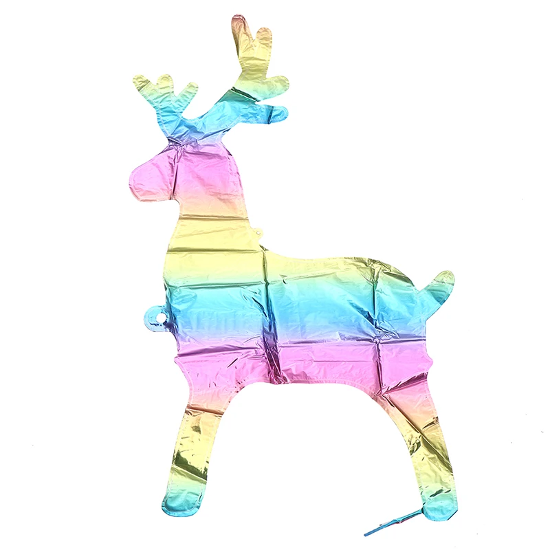 Цветные воздушные шары с оленями, Многоцветные воздушные шары с животными из фольги, детские надувные игрушки, Лось, Рождественская вечеринка, Новогодний декор. Изображение 4