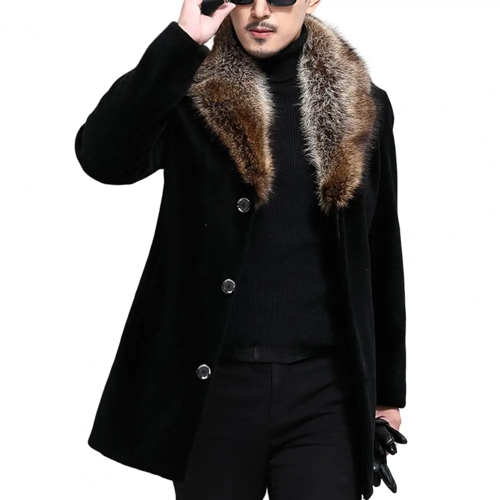 Стильная мужская верхняя одежда, осенне-зимняя мужская куртка, Приталенный отложной воротник, Пуговицы, Ветровка, Непромокаемая Изображение 3