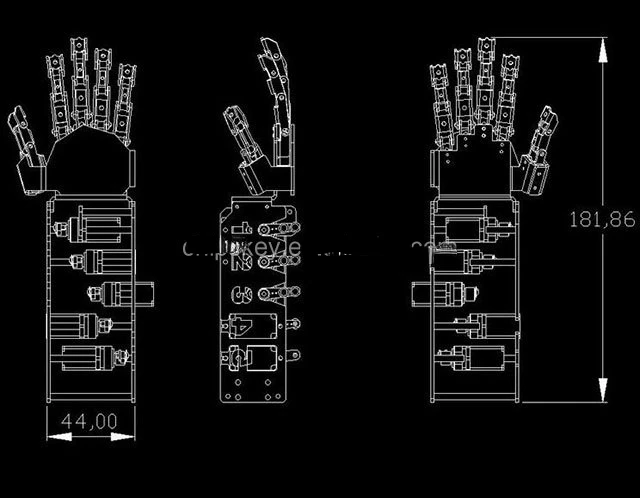 Пальцы правой руки робота 5-DOF (не собраны, нужно собрать самостоятельно) Изображение 3