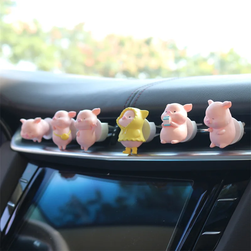 Украшение салона автомобиля Lovely Pig, Индивидуальный зажим для освежителя воздуха, автоукрашения, Креативные подарки на День рождения, автомобильные аксессуары Изображение 2