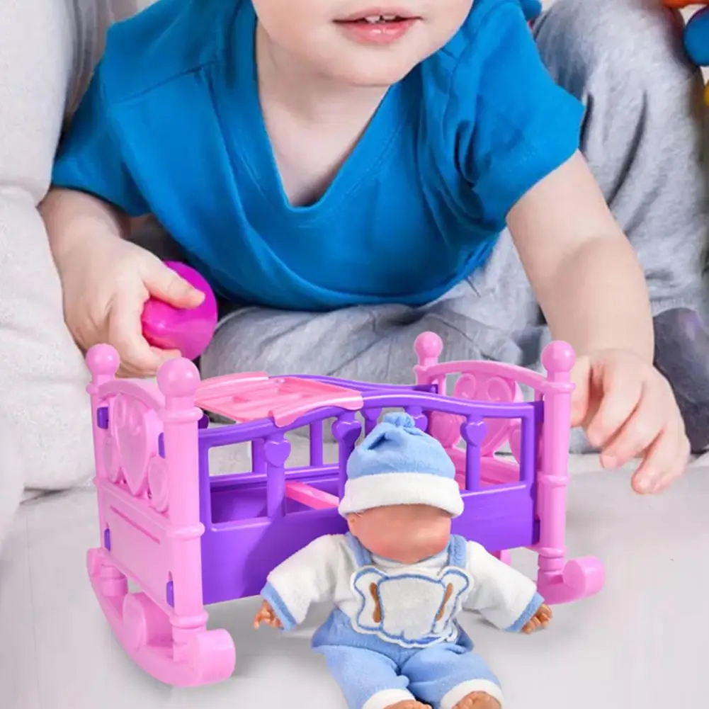 ABS Премиум Милый Кукольный Дом Мебель Двухъярусная Кровать Гладкая Поверхность Кровать Игрушка Тонкой Работы для Ребенка Изображение 5