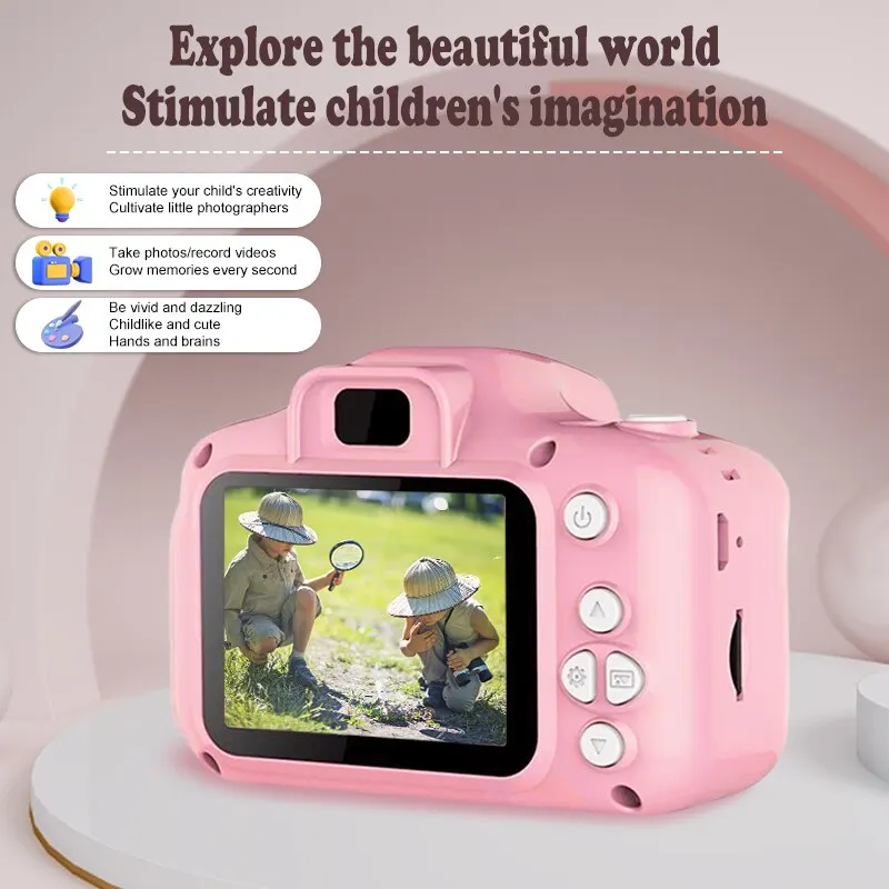 8GB32GBMini Детская мультяшная камера, делающая фотографии, видео, Воспроизведение музыки, детские мультяшные игрушки, мини-камера, подарки, игрушки на открытом воздухе Изображение 4