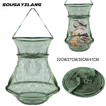 Sougayilang, 3-Слойная портативная рыболовная сеть, клетка для креветок, литая сеть, сеть для ловли рыбы, Складная рыболовная корзина, рыболовные снасти