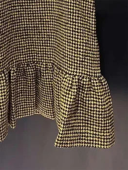 Женское мини-платье в клетку с оборками по краям, приталенное Сексуальное женское короткое платье без рукавов с бантом на ремешке на весну-лето 2024 года 2