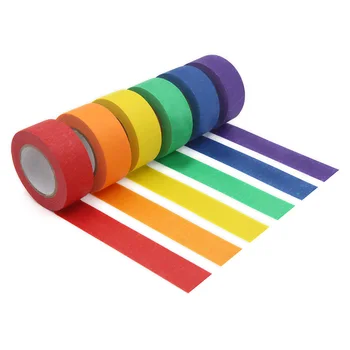 Цветная малярная лента, Цветная Малярная лента для Декоративно-прикладного искусства, нанесения этикеток или кодирования - 6 Рулонов разного цвета - Малярная лента 1 дюйм 1