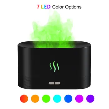 USB-увлажнитель воздуха с изменяющимся цветом и имитацией пламени 180 мл, ароматический диффузор Volcano, эфирное масло, ночник для домашнего офиса 2