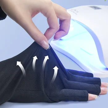 2шт Перчатки для защиты от ультрафиолетовых лучей Перчатки для ногтей Светодиодная лампа Для защиты ногтей От ультрафиолетового излучения Перчатки для маникюра Инструменты для дизайна ногтей 2