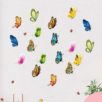 2023 Новые высококачественные Наклейки на стену с бабочками оптом, сделай сам, Красочное украшение для дома, Девять наклеек с бабочками 1