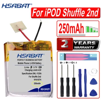 Аккумулятор HSABAT 250mAh 616-0274 для iPod Shuffle 2-го поколения 2 Shuffle2 G2 G3 3 616-0278 1