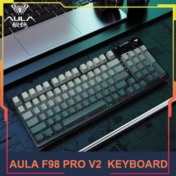 Механическая клавиатура Aula F98 Pro V2, 3-режимная Беспроводная клавиатура Usb/2.4 g/Bluetooth, 95 Клавиш с возможностью горячей замены, Игровая клавиатура по индивидуальному заказу Rgb 1
