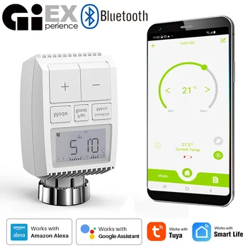 Bluetooth Термостатический Привод Кнопки Клапана Радиатора TRV Программируемый Регулятор Температуры Alexa Tuya Smart Life Google