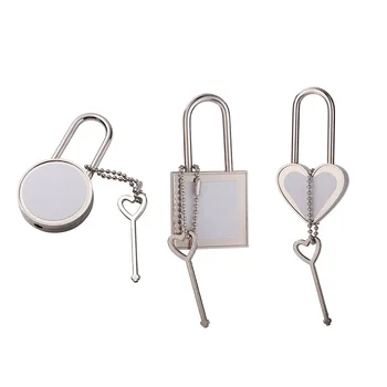 Персонализированный Металлический Сублимационный пустой ключ-замок с пожеланиями в подарок ко дню Святого Валентина 1