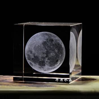 Модель Луны с кристаллами астрономов, изготовленная на заказ модель небесных украшений с Луной, образовательный подарок 2