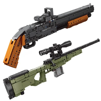 Оружие военной серии XingBao, снайперская винтовка, способная стрелять пулями, модель AWM, строительные блоки, игрушки для детей, Лепные кирпичи, подарки 2