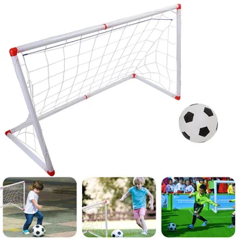 Мини-футбол для детей в помещении и на открытом воздухе, сетка для футбольных ворот, комплект с шариковым насосом, детская спортивная игрушка 1