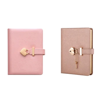 2 шт кодовый замок в форме сердца, ежедневник с ключом, личные органайзеры, секретный блокнот в подарок-розовый и шампанское 1