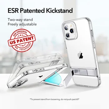 ESR для iPhone 14Pro Max Чехол Прозрачная Металлическая подставка для iPhone 13 Pro Max Прозрачный чехол для iPhone 12 Противоударный чехол Funda Case 2