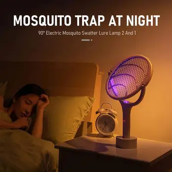 Лампа-убийца комаров с возможностью поворота на 90 градусов, Электрический шокер, 365нм УФ-излучение, Ловушка для мух, Летняя Мухобойка 2