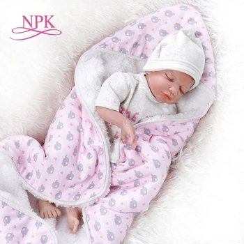 NPK50CM новорожденная кукла реалистичная ручная детальная роспись взгляд мизинца возрожденный ребенок реалистичные мягкие на ощупь укоренившиеся волосы приятный ребенок 1