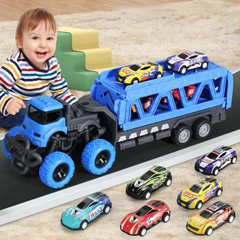 Деформируемый катапультируемый вагон, складной Большой грузовик, Игрушки для детей, Игровой набор для перевозки контейнеров, Рождественский Подарок на День Рождения для детей 1