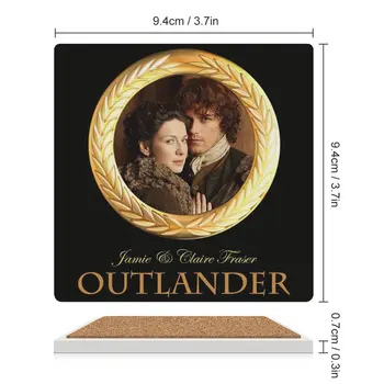 Керамические подставки Jamie & Claire Fraser Outlander (квадратные) для напитков, подставки для чашек, персонализированные подставки 2