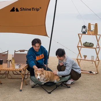 ShineTrip Походная кровать для домашних животных, раскладная кровать, которую можно стирать в машине, походная кровать для кошек, собак, портативная пляжная кровать из алюминиевого сплава 2