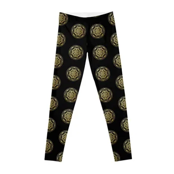 Золотая мандала сакральной геометрии Шри Янтры, эзотерический символ защиты, кельтские леггинсы, спортивные штаны, женские леггинсы 1