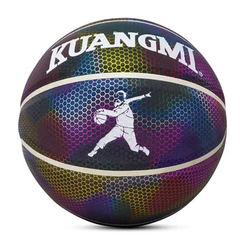 Стандартный размер 7 Светоотражающие баскетбольные мячи из полиуретана, износостойкие Тренировочные мячи Для мужчин и женщин, баскетбольное снаряжение для помещений и улицы 1