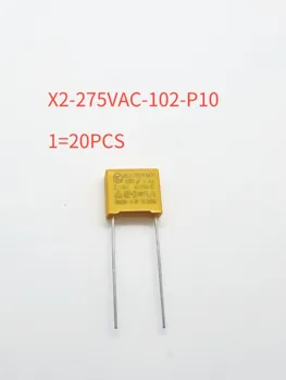 20ШТ Оригинальный X2-102K-275VAC P = 10 MMMPX/MKP X2 защитный конденсатор 0,001 мкФ ± 10% 275 В 1