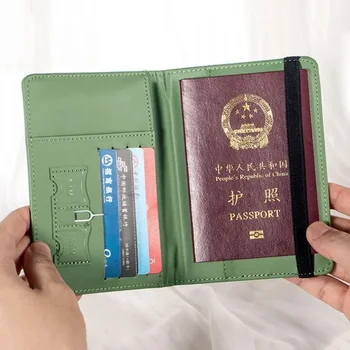 RFID-обложка для паспорта, Многофункциональный водонепроницаемый кошелек для кредитных удостоверений личности, держатель деловых документов, дорожный аксессуар 1