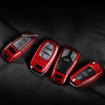 Чехол для Ключей Автомобиля Из Углеродного Волокна, Чехол Для Ключей Audi A4 B8 B9 A6 A7 A8 S4 RS4 A5 S5 RS5 8T Q3 Q5 SQ5 8R Q7 R8 RS3 RS5 RS7 TTS TTRS 2