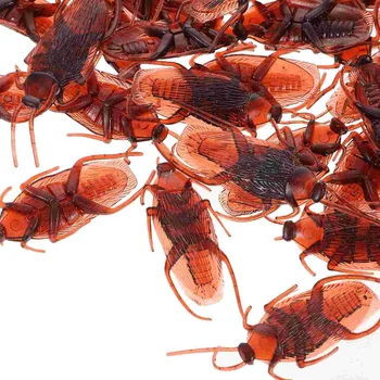 100шт поддельных тараканов розыгрыш Новинка Пластиковые жуки-тараканы Выглядят настоящими для Хэллоуина 2